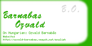 barnabas ozvald business card