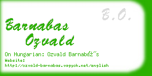 barnabas ozvald business card